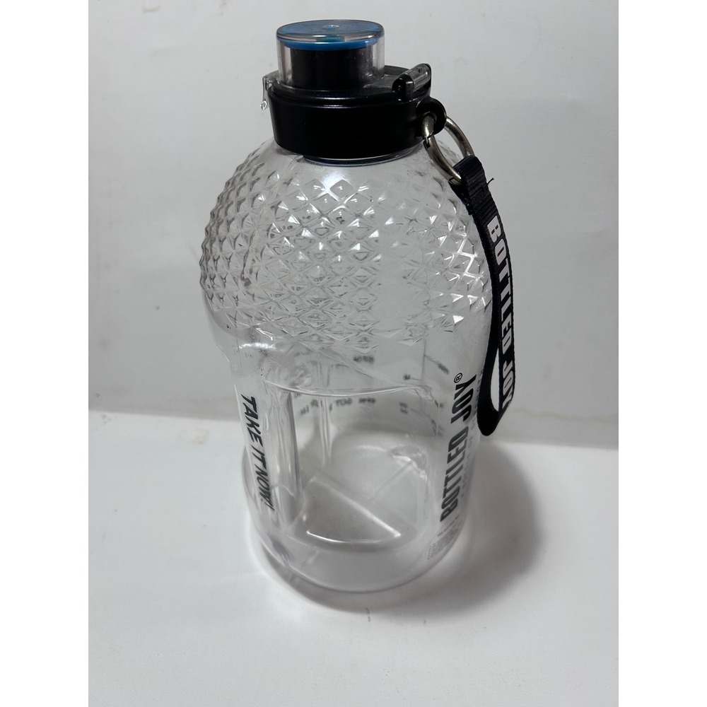 Bottled Joy 1 Gallon Water Bottle Clear Motivational Time Marker Strap 128oz